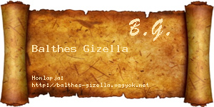 Balthes Gizella névjegykártya